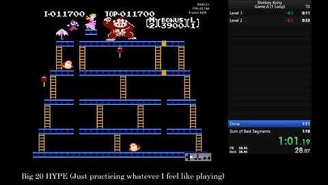 Donkey Kong (Game A - One Loop Emulator) in 1:09