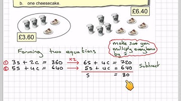 Forming and solving simultaneous equations assessment