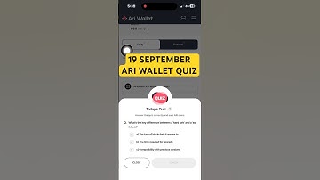 19 September Ari Wallet Quiz Answer | Ari Wallet Quiz Today | Ari Wallet Today Quiz Answer |