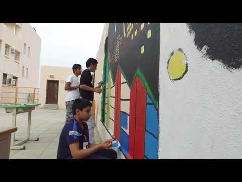 رسمه جداريه في ثانوية داورد في الدوادمي