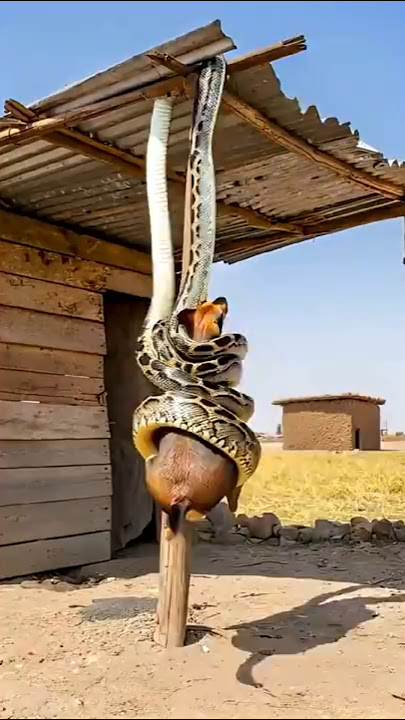 SHOCK: Giant Python Grabs Helpless Dog! #animals #viral