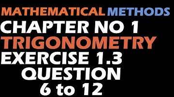 BSc - Chapter 1 Exercise 1.3 Question 6 to 12 | METHODS | OFW