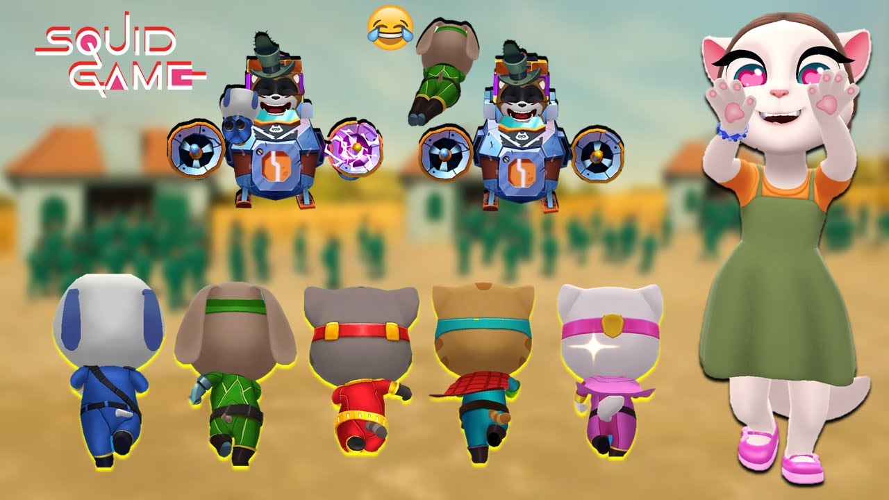 Talking Tom Hero Dash~ 🚩🚦🔥SQUID GAME FUNNY- 😎BOSS BATTLE