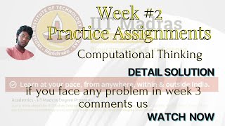 Famous Computational Thinking CT Practice Assignment IIT Madras ||week #2||#iitmadras Net Worth
