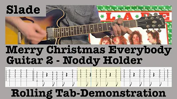 Merry Christmas Everybody - Slade - Noddy Holder - Guitar Lesson - Demonstration - Rolling Tab