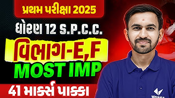 Std 12 SPCC Section- E & F ના Most IMP Questions✔️ | પ્રથમ પરીક્ષા 2025🔥| Vidyakul