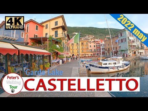 Castelletto, Lake Garda 🇮🇹Lago di Garda, Gardasee,   Walking Tour 4k 2022