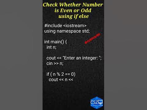 Check Whether Number is Even or Odd using if else @computerstudyzone ...
