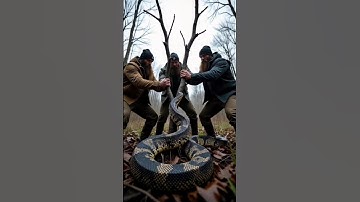 three men rescue big python, #wildliferescue #animals #python #snake #viral #funny #shorts