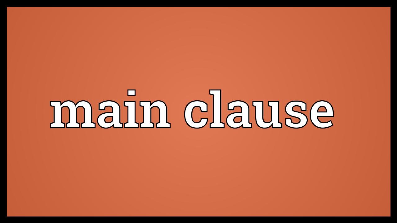 Main clause