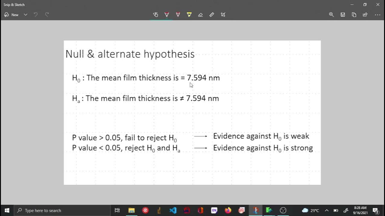 Hypothesis testing one sample t test JMP YouTube