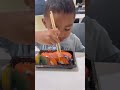 when he eats salmon sushi must be hungry and finished #shorts #youtubeshorts #favorite