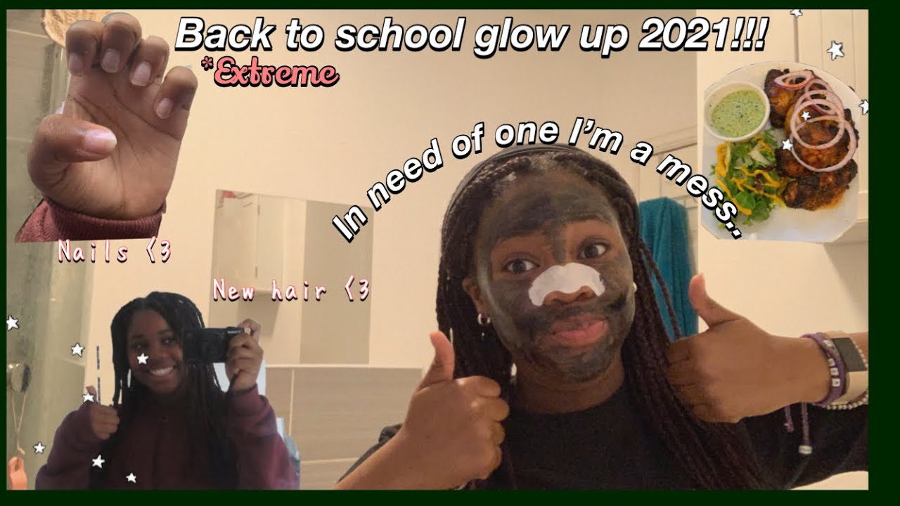 Glowing up with me for BACK TO SCHOOL!!!! hair•nails•skincare - YouTube