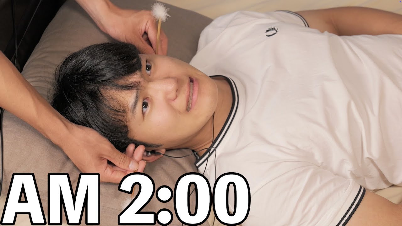 【眠い】ASMRされながら限界まで睡魔に耐える！！【SUB】Fighting Sleep to the limit while getting ASMR!!