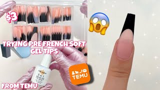 TRYING PRE COLORED FRENCH TIP FULL COVER SOFT GEL NAIL TIPS FROM TEMU | EASIEST FRENCH TIP NAILS screenshot 1