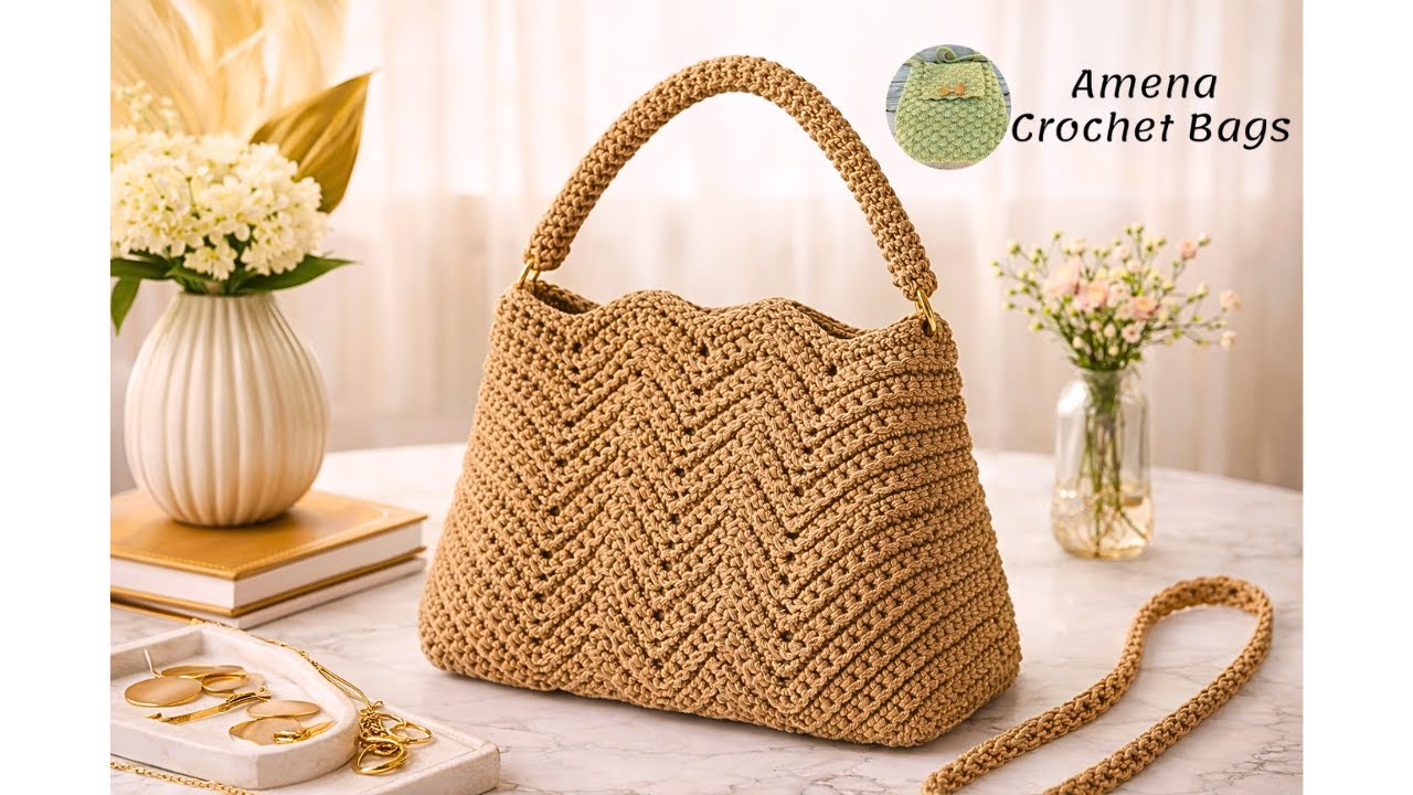 Как связать большую сумку зигзаг крючком 🧶 | Стильная и практичная на каждый день