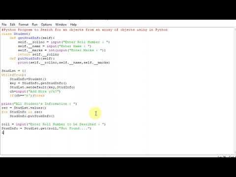 Python Program to Search for an objects from an array of objects - YouTube