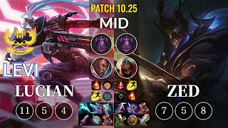 GAM Levi Lucian vs Zed Mid - KR Patch 10.25