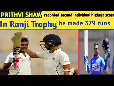 Prithvi Shaw smashed Triple Hundred just 326 balls in Ranji Trophy.