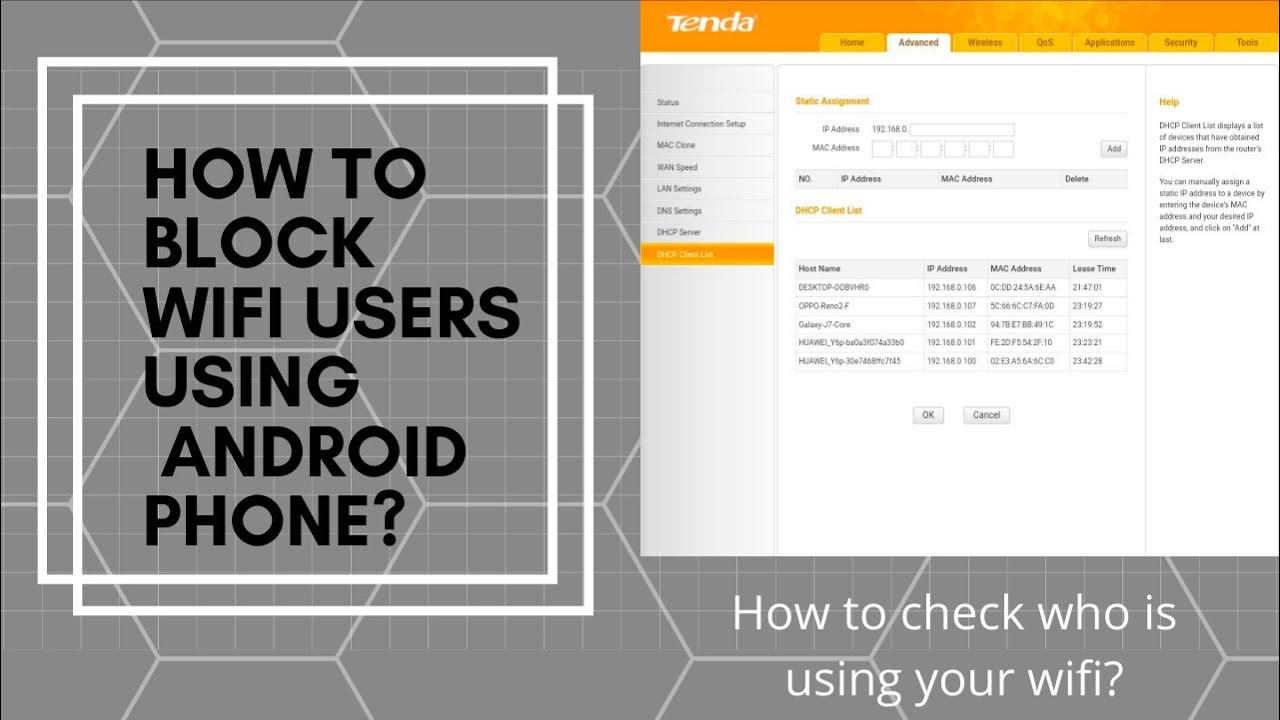 How to Block WiFi Users in Tenda WiFi Router Using Android Phone.