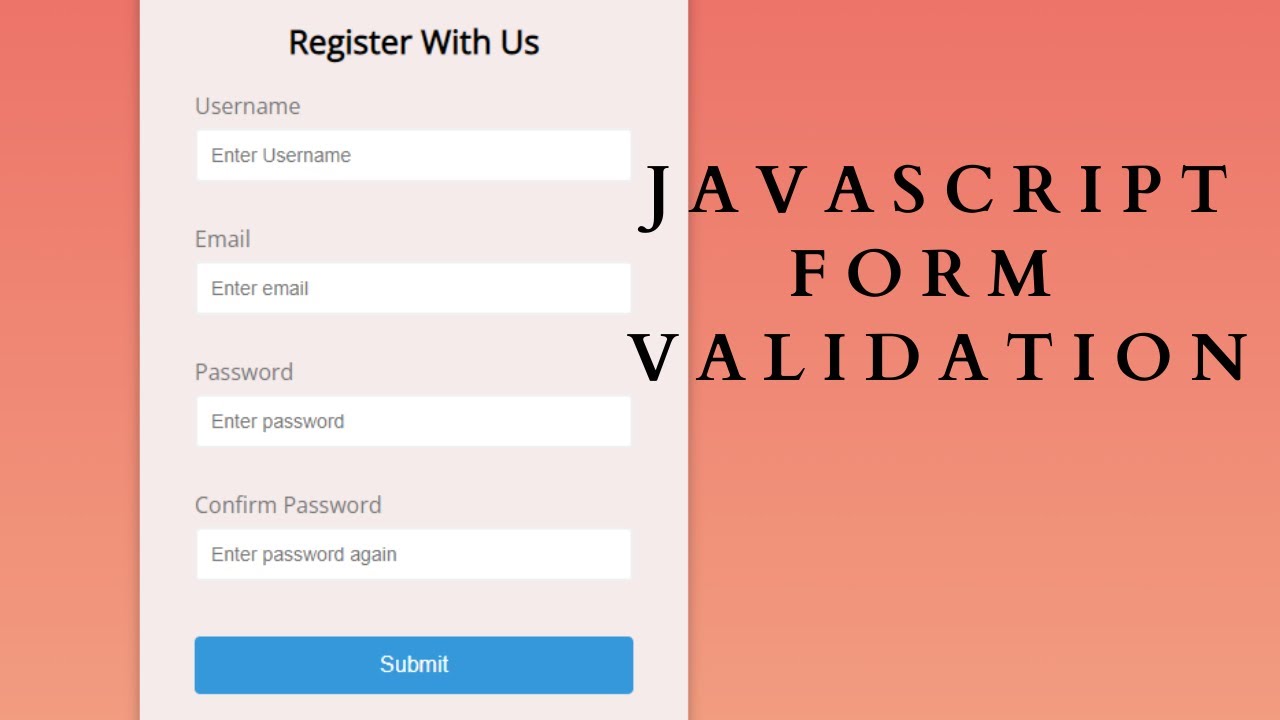 Javascript Form validation | Source code - YouTube