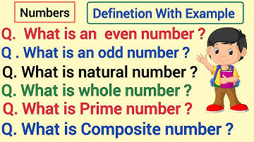 Definition | Even Number | Odd number Natural Number | Whole number | Prime Number Composite Number