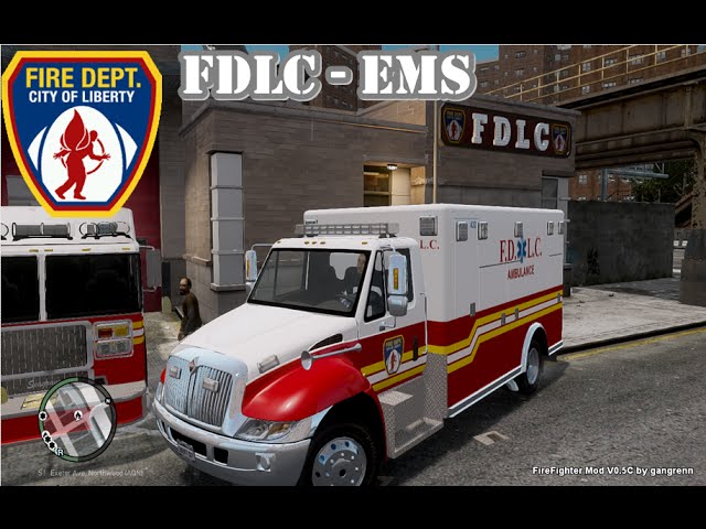 GTA IV - Portuguese Fire Dept responding to a warehouse fire / Bombeiros  Portugueses 