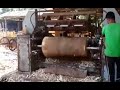 Wood peeling machine process for core veneer