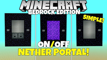 Minecraft Bedrock: Simple On/Off NETHER PORTAL! Tutorial! MCPE Xbox PC Ps4
