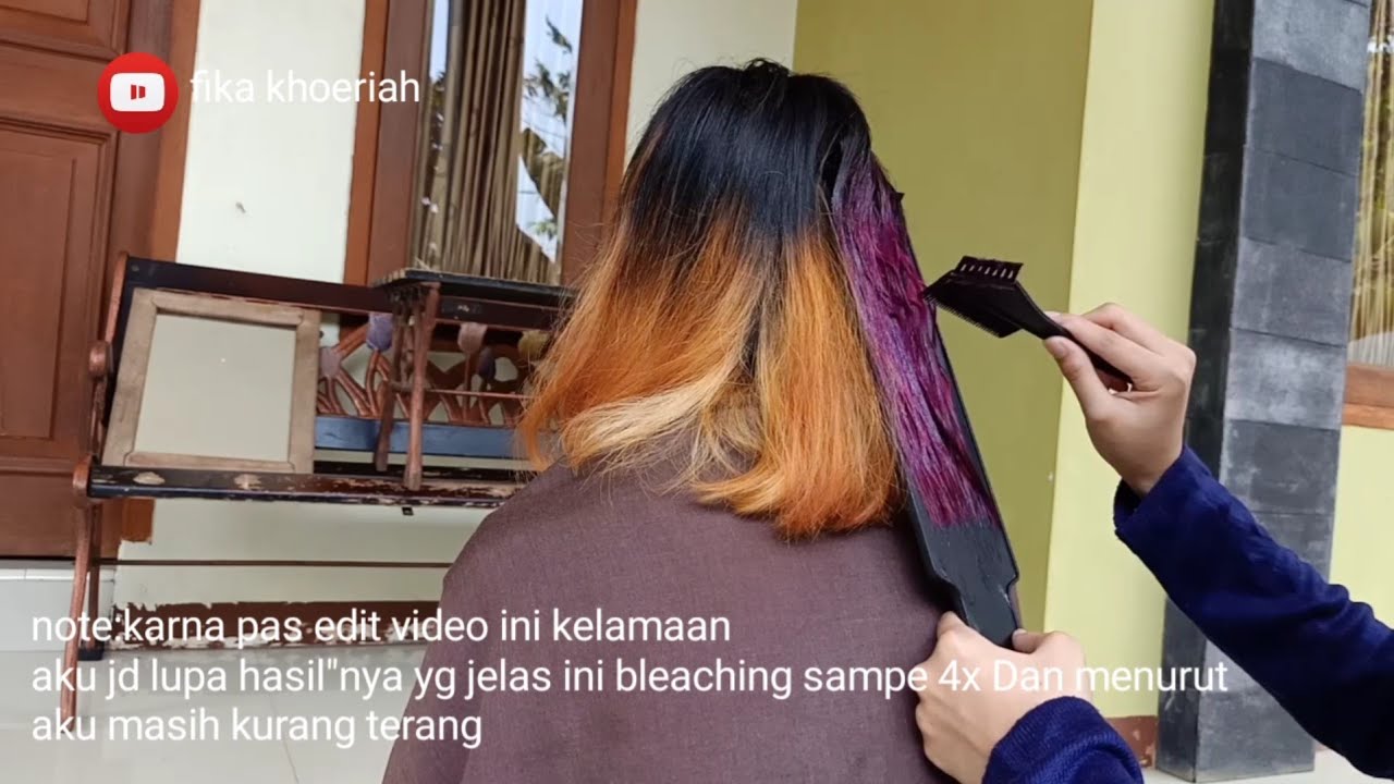  cara  bleaching  rambut  dirumah dan mewarnai  warna ungu 