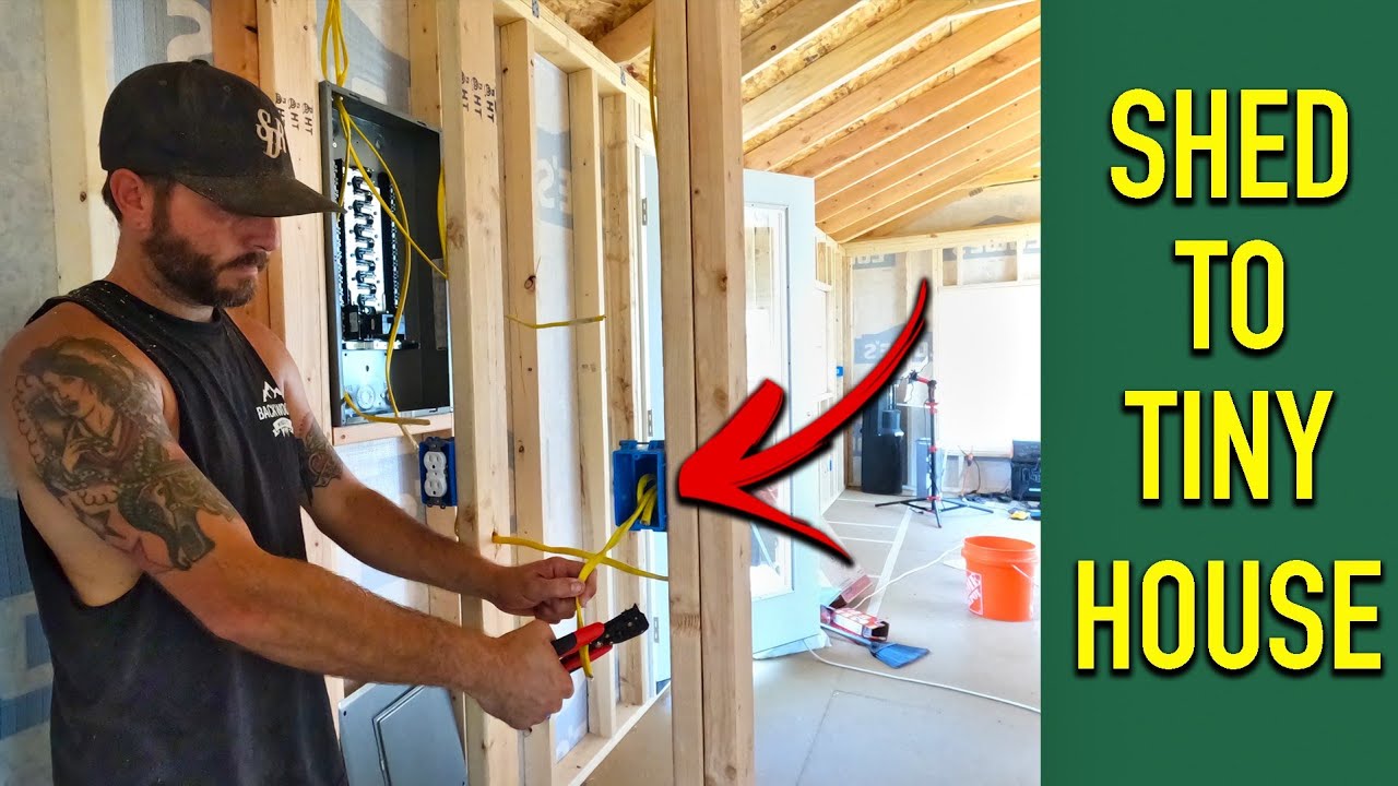 Shed To Tiny House In The Woods - DIY Electric Install - YouTube