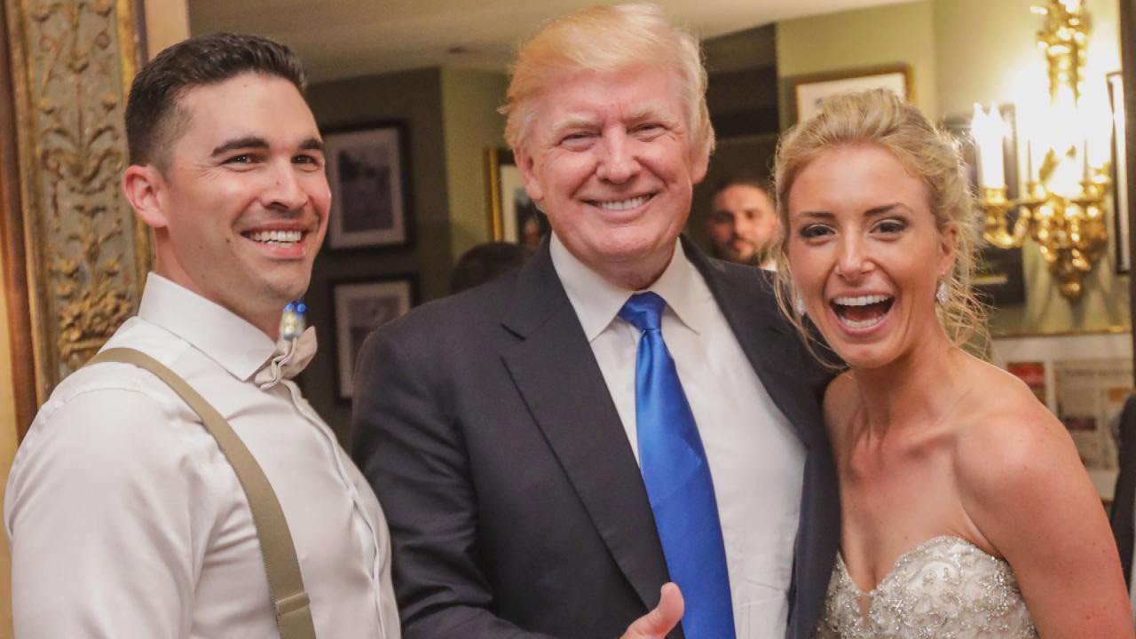President Donald Trump Makes Surprise Appearance At Couple S Wedding Youtube
