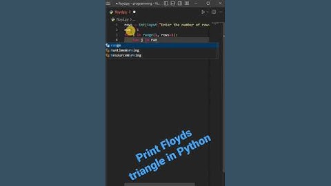 Floyds triangle in Python || Program to Print Floyd