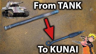 Forging a Naruto Kunai from WW2 Tank Track Pin (Czech Forge Ep.2)