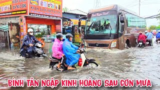 Ngập Kinh Hoàng Sau Cơn Mưa  - Nước Cống Trào Lên Đèn Ngòm Tại Bình Tân TPHCM