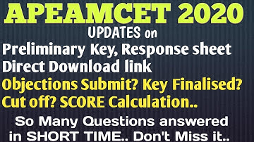 #Shorts #APEAMCET2020  preliminary Key,Response sheet Direct Download link Object?Key Final?Cutoff?