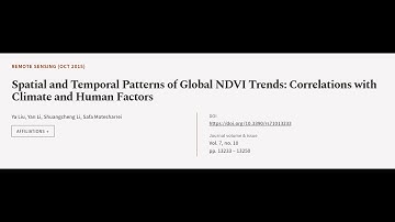 Spatial and Temporal Patterns of Global NDVI Trends: Correlations with Climate and Hu... | RTCL.TV