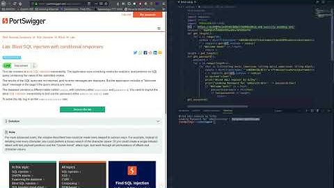 Portswigger Web security Academy: Blind SQL injection with conditional responses exercise