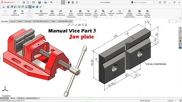 Sketch manual vice part3 | Jaw plate | Solidworks tutorial