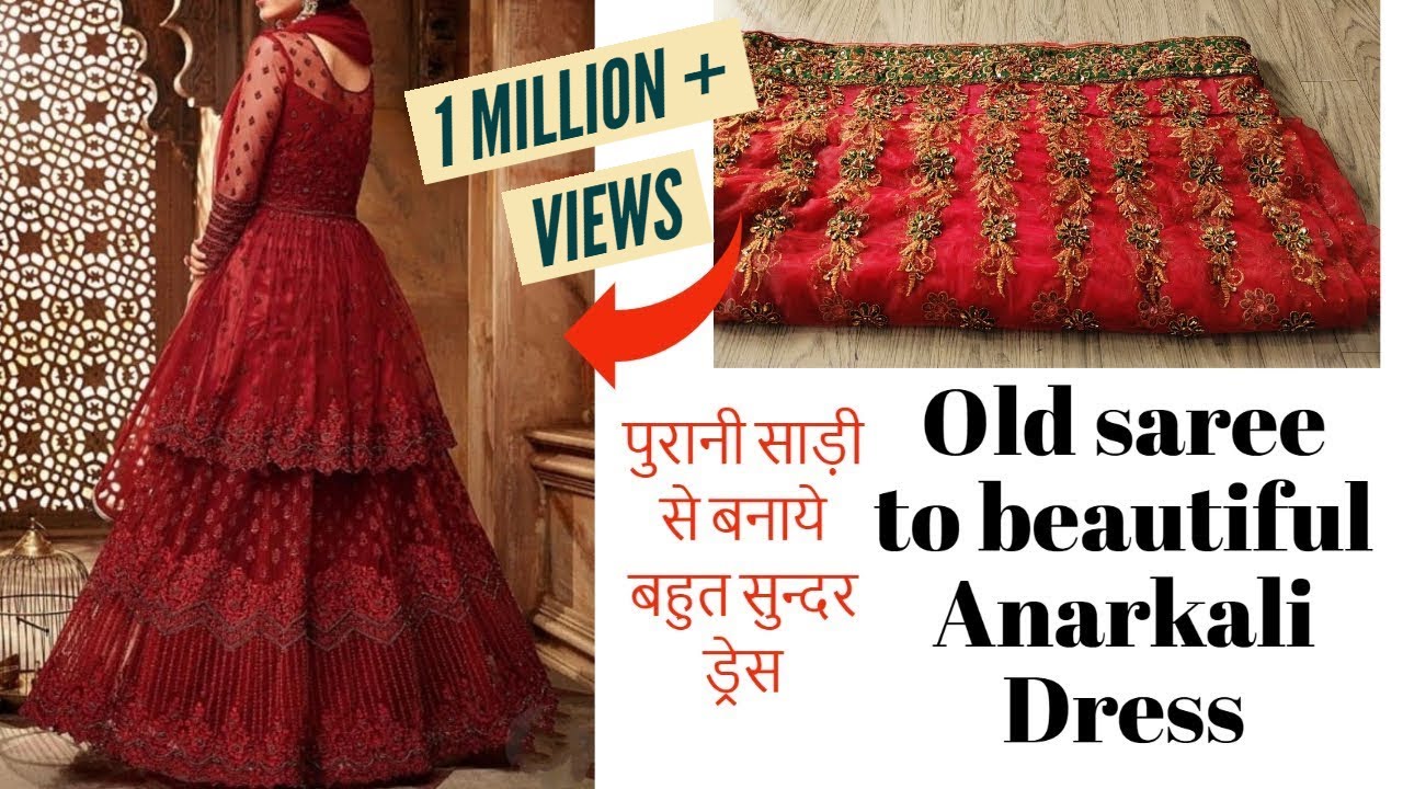 Buy Red Pre-draped Anarkali-gown Saree For Women by Saaj by Ankita Online  at Aza Fashions.