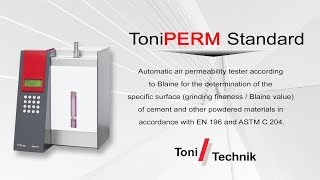 Toni Perm Standard EN 196-6 / ASTM C 204-11- Fineness of hydraulic cement by air permeability Resimi