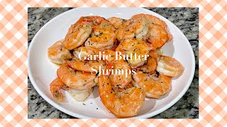 Quick and easy less oil and healthy pan seared garlic butter shrimps /ပုဇွန်ထောပတ်