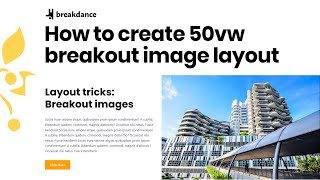 50% fullwidth breakout image layout in WordPress | Breakdance website builder