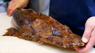 Японская уличная еда - Крокодиловая рыба Окинава морепродукты Япония
