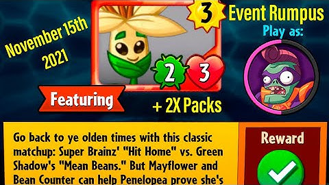 PvZ Heroes - Event Rumpus - November 15th 2021 - Daily Challenge Solution (Day 7) + 2X Packs