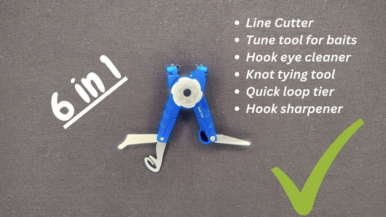 6 in 1: Line Cutter, Tune Tool, Hook Eye Cleaner, Knot Tying Tool, Loop  Tier, Hook Sharpener [4K] 