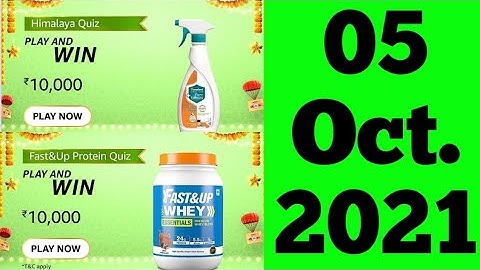 Amazon Himalaya Quiz And Fast&UP Quiz Today Answers | 05 October 2021