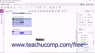 Acrobat Pro DC Tutorial Setting Form Field Tab Order - Adobe Acrobat Pro DC Training Tutorial Course