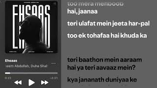 Ehsaas - Faheem Abdullah | Vaibhav Pani | Hyder Dar (slowed+reverb) (lyrics)