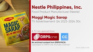 Maggi Magic Sarap Tv Ad Q4 2023-2024 30S Philippines Cc